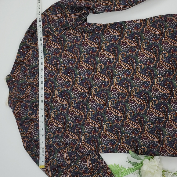 Vintage Mr. Witt 80's Paisley Crochet Trim Blouse size 16 - Picture 7 of 9